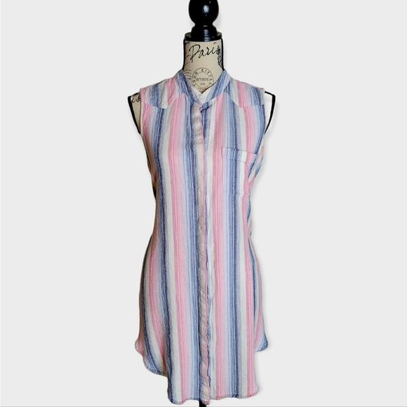 Anthropologie cloth and stone Linen Shirt Dress Size Medium - Picture 3 of 13